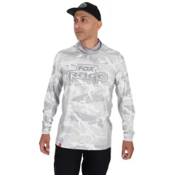 Fox Rage Sweat Homme Uv Hooded Light Camo Top - Gris * Anti-Uv|Sweats & Polaires