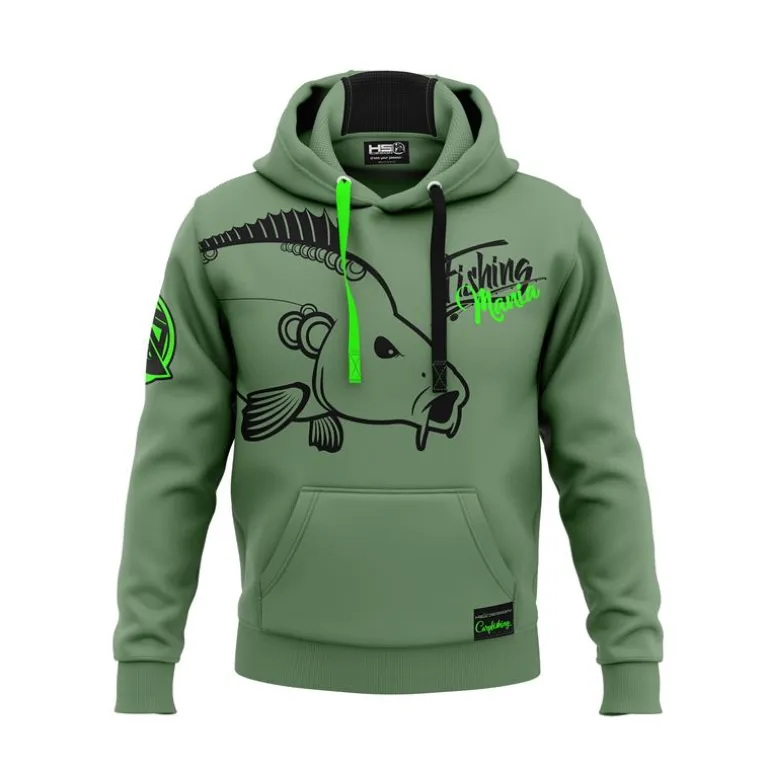 Sweat Homme Hot Spot Design Hoodie Carpfishing Mania - Vert