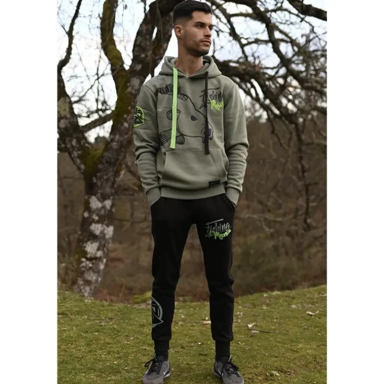 Sweat Homme Hot Spot Design Hoodie Carpfishing Mania - Vert