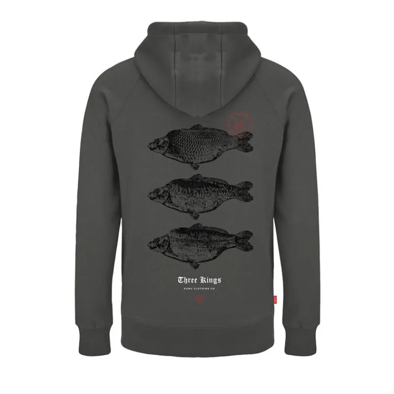 Kumu Sweat Homme 3 Kings Grey Hoodie - Gris * Sweats & Polaires
