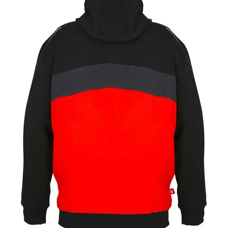 Nytro Sweat Homme Zipped Hoody Tri-Color - Black/Dark Marl Grey Red * Sweats & Polaires