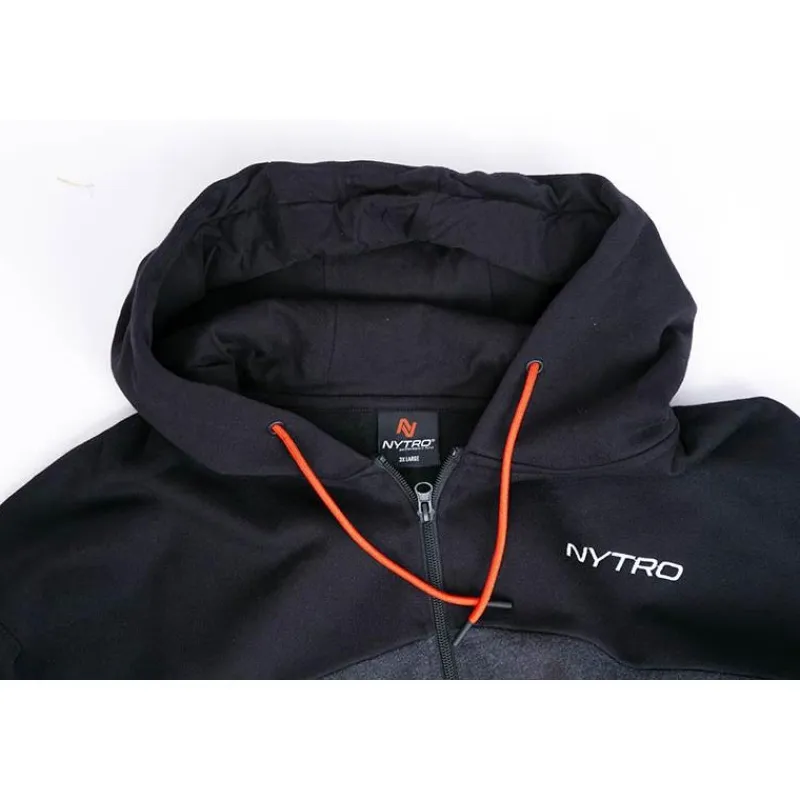 Nytro Sweat Homme Zipped Hoody Tri-Color - Black/Dark Marl Grey Red * Sweats & Polaires
