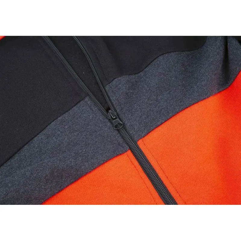 Nytro Sweat Homme Zipped Hoody Tri-Color - Black/Dark Marl Grey Red * Sweats & Polaires