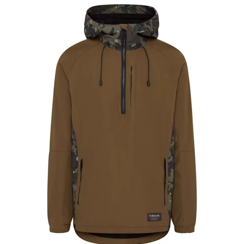 Trakker Sweat Homme Techpro Half-Zip Hoody - Kaki/Camou * Sweats & Polaires