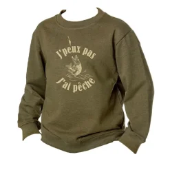 Bartavel Sweat Junior J'peux Pas J'ai Pêche - Kaki * Sweats & Polaires