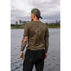 Korda Tee Shirt Manches Courtes Homme One Liner Tee - Olive * T-Shirts, Polos & Chemises