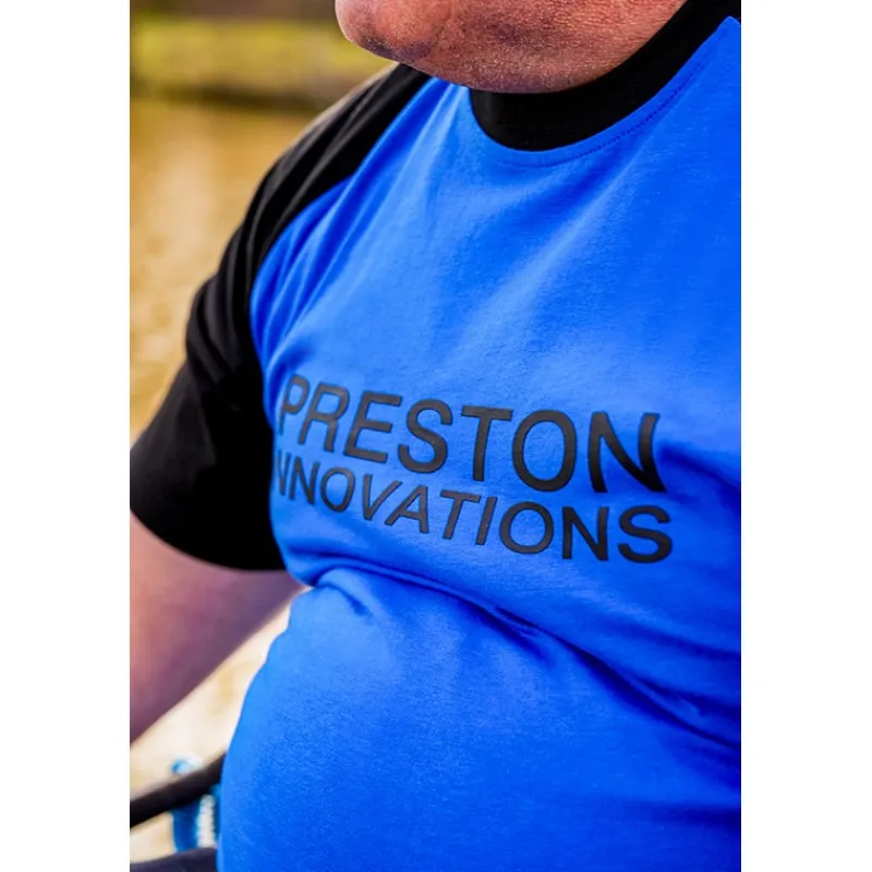 Preston Innovations Tee Shirt Manches Courtes Homme Lightweight Blue Raglan - Bleu * T-Shirts, Polos & Chemises