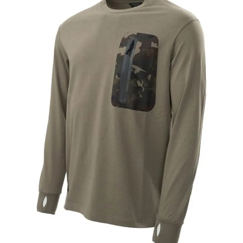 Nash Tee Shirt Manches Courtes Homme Zt Hd Long Sleeve - Kaki * T-Shirts, Polos & Chemises