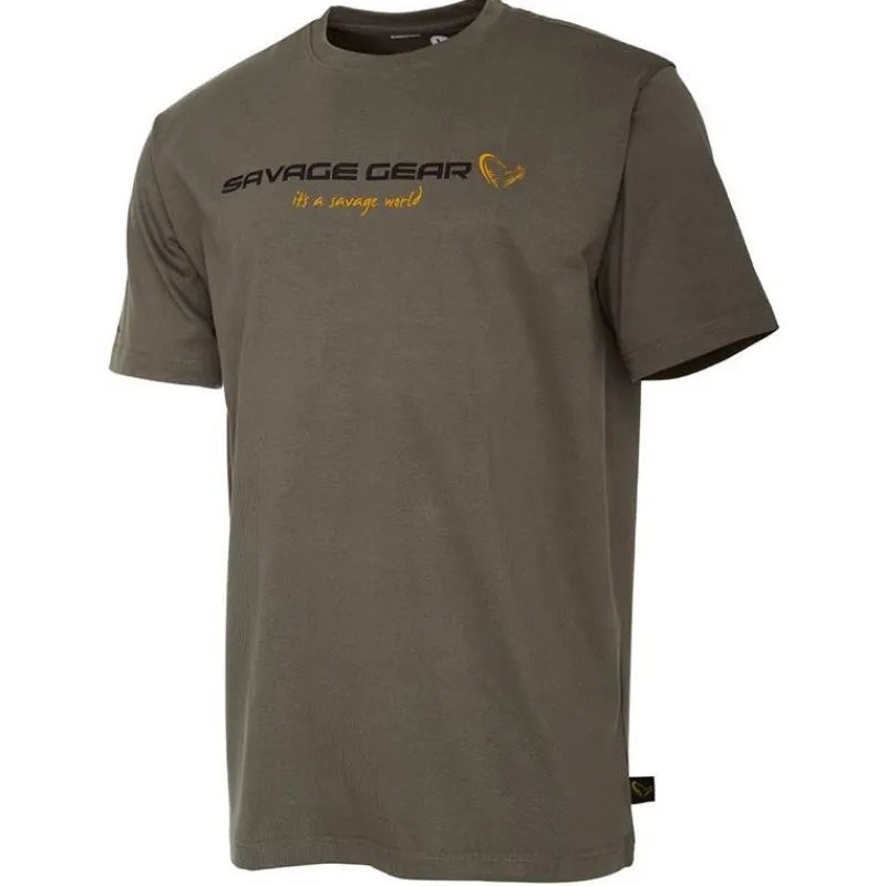 Savage Gear Tee Shirt Manches Courtes Homme Sg4 Logo - Vert * T-Shirts, Polos & Chemises