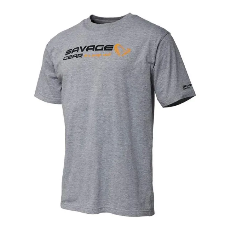 Savage Gear Tee Shirt Manches Courtes Homme Signature Logo - Gris * T-Shirts, Polos & Chemises