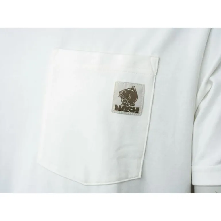 Tee Shirt Manches Courtes Homme Nash Make It Happen Badge Pocket - Ecru