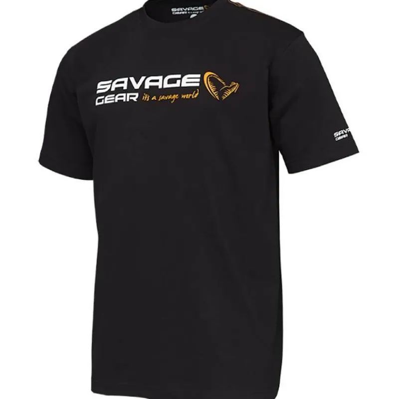 Savage Gear Tee Shirt Manches Courtes Homme Signature Logo - Noir * T-Shirts, Polos & Chemises