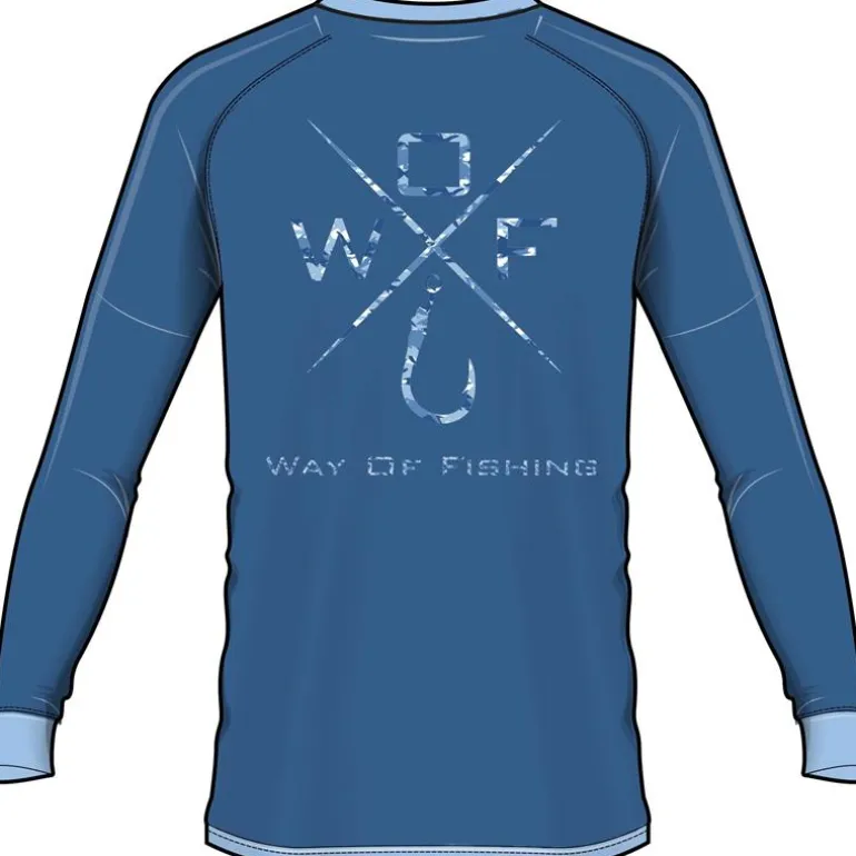Tee Shirt Manches Longues Homme W.O.F. Croix - Bleu