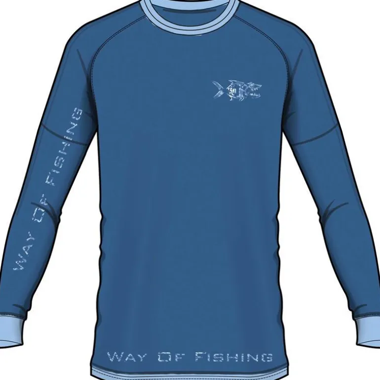 Tee Shirt Manches Longues Homme W.O.F. Croix - Bleu