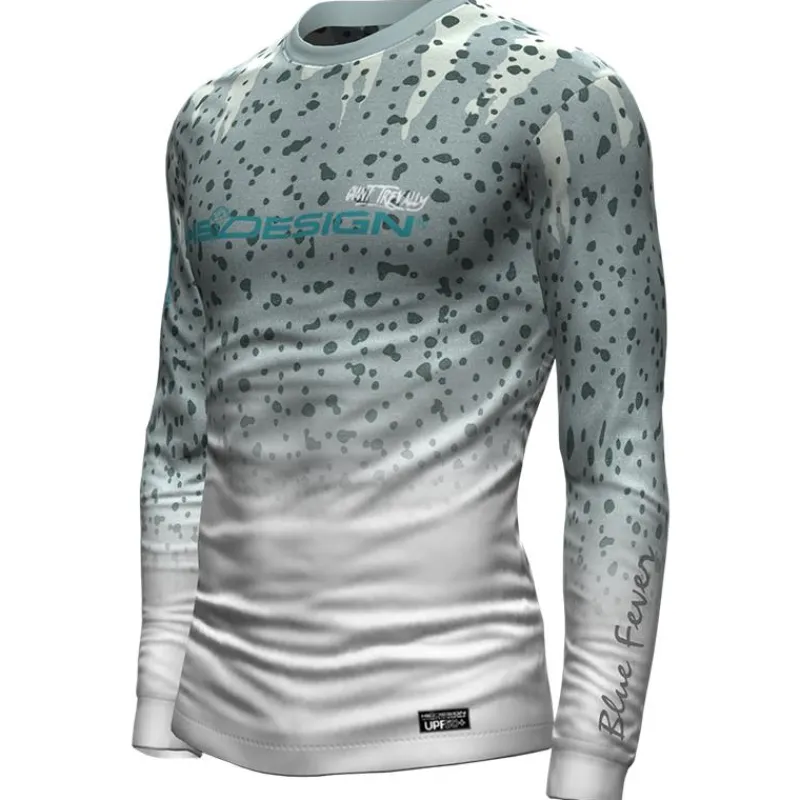 Hot Spot Design Tee Shirt Manches Longues Homme Ocean Performance Giant Trevally - Gris * T-Shirts, Polos & Chemises