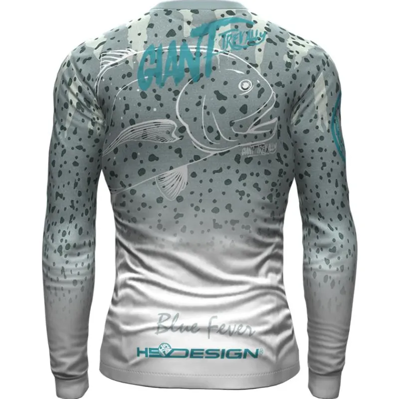 Hot Spot Design Tee Shirt Manches Longues Homme Ocean Performance Giant Trevally - Gris * T-Shirts, Polos & Chemises