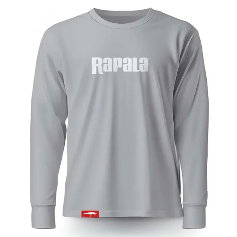 Rapala Tee Shirt Manches Longues Homme Grey White Logo Long Sleeve T-Shirt - Gris * T-Shirts, Polos & Chemises