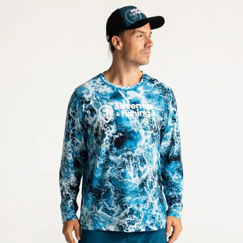 Adventer & Fishing Tee Shirt Manches Longues Homme Bozed Anti Uv - Gris * Anti-Uv