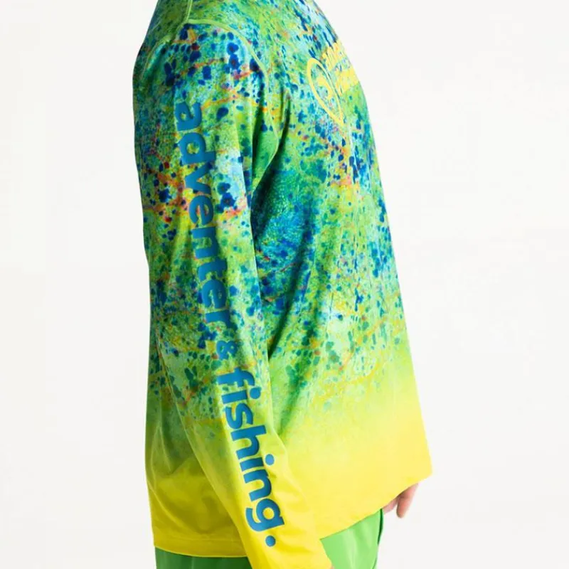 Adventer & Fishing Tee Shirt Manches Longues Homme Bozed Anti Uv - Mahi Mahi * Anti-Uv