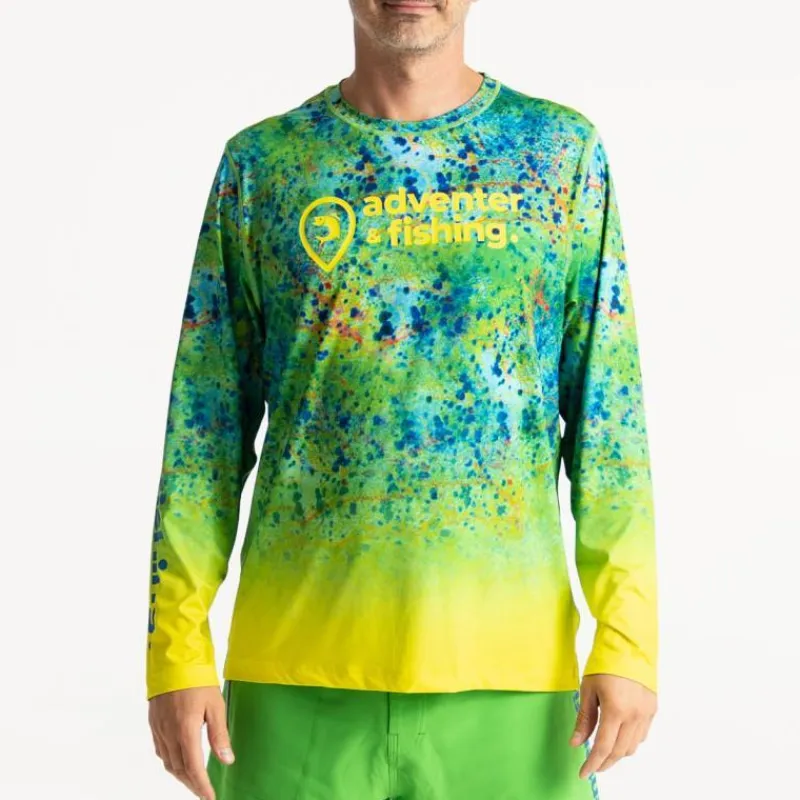 Adventer & Fishing Tee Shirt Manches Longues Homme Bozed Anti Uv - Mahi Mahi * Anti-Uv