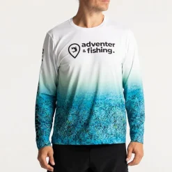 Adventer & Fishing Tee Shirt Manches Longues Homme Bozed Anti Uv - Bleu * Anti-Uv