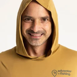 Adventer & Fishing Tee Shirt Manches Longues Homme Golon Anti Uv - Jaune * Anti-Uv