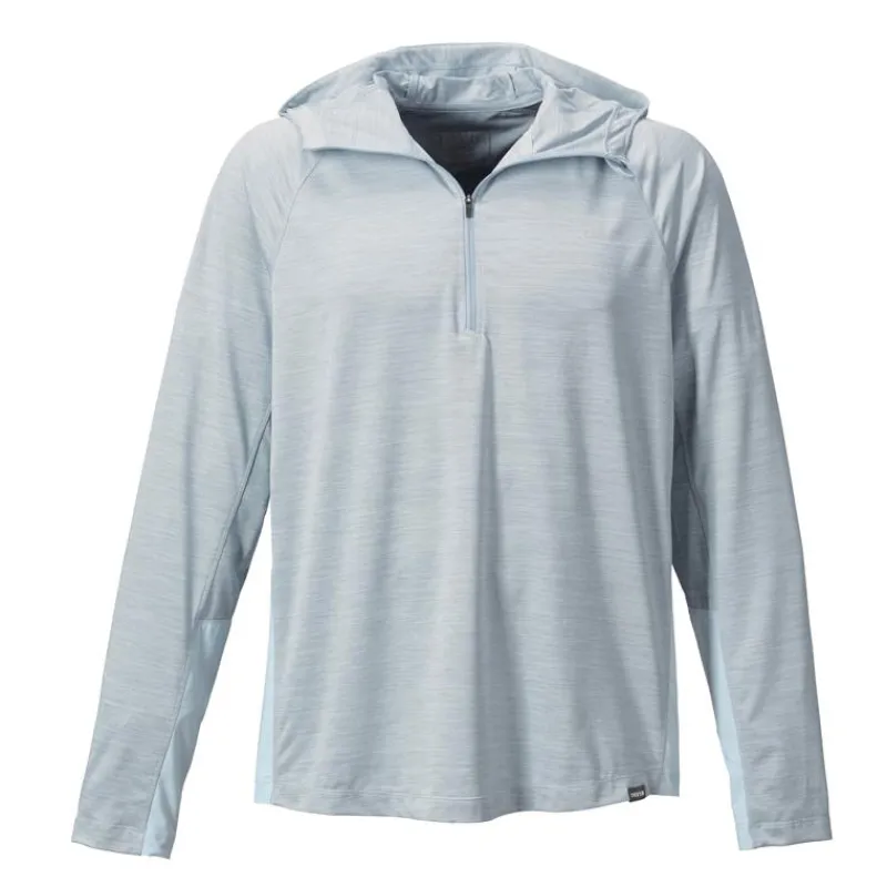 Orvis Tee Shirt Manches Longues Homme Avec Capuche Pro Sun - Bleu Clair * Anti-Uv