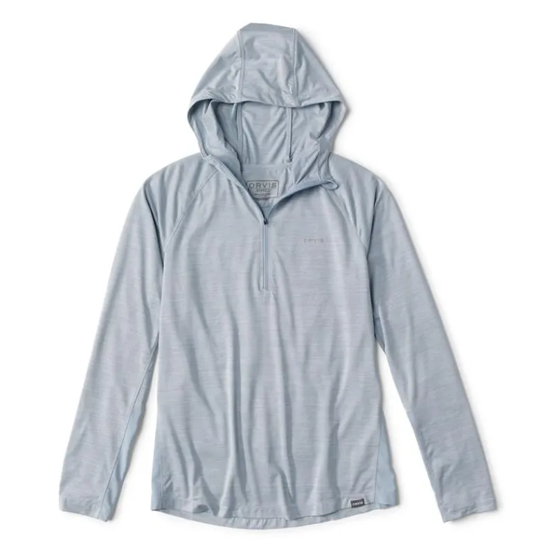 Orvis Tee Shirt Manches Longues Homme Avec Capuche Pro Sun - Bleu Clair * Anti-Uv