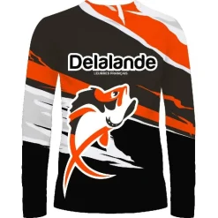 Tee Shirt Manches Longues Homme Delalande Flexair - Noir/Orange