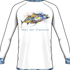 Tee Shirt Manches Longues Homme W.O.F. Uv Thon - Blanc