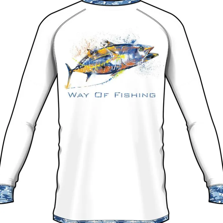 Tee Shirt Manches Longues Homme W.O.F. Uv Thon - Blanc