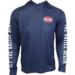 Penn Tee Shirt Manches Longues Homme Pro Hooded Jersey Anti Uv - Marine * Anti-Uv