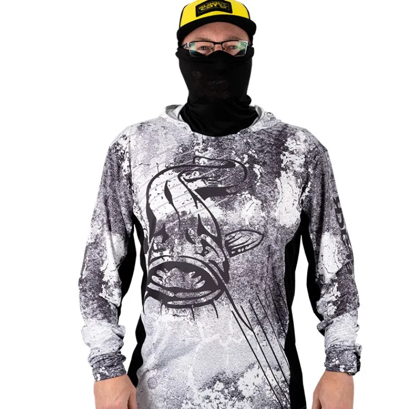 Black Cat Tee Shirt Manches Longues Homme Sun Jersey - Gris/Blanc * Anti-Uv