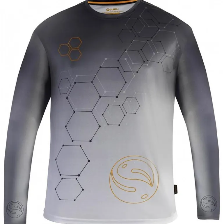 Tee Shirt Manches Longues Homme Guru Hexagon Sun Core Upf 50+ - Gris
