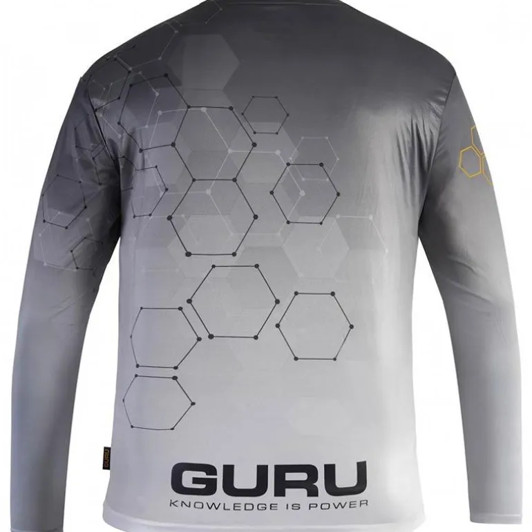 Tee Shirt Manches Longues Homme Guru Hexagon Sun Core Upf 50+ - Gris
