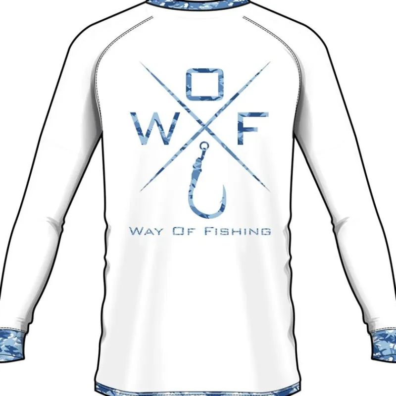 W.O.F. Tee Shirt Manches Longues Homme Croix - Blanc * Anti-Uv