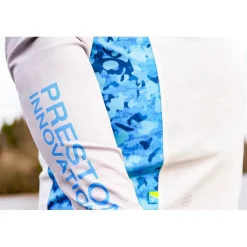 Preston Innovations Tee Shirt Manches Longues Homme Performance Hooded Sun Shirt Upf-40 - Blanc/Gris * Anti-Uv