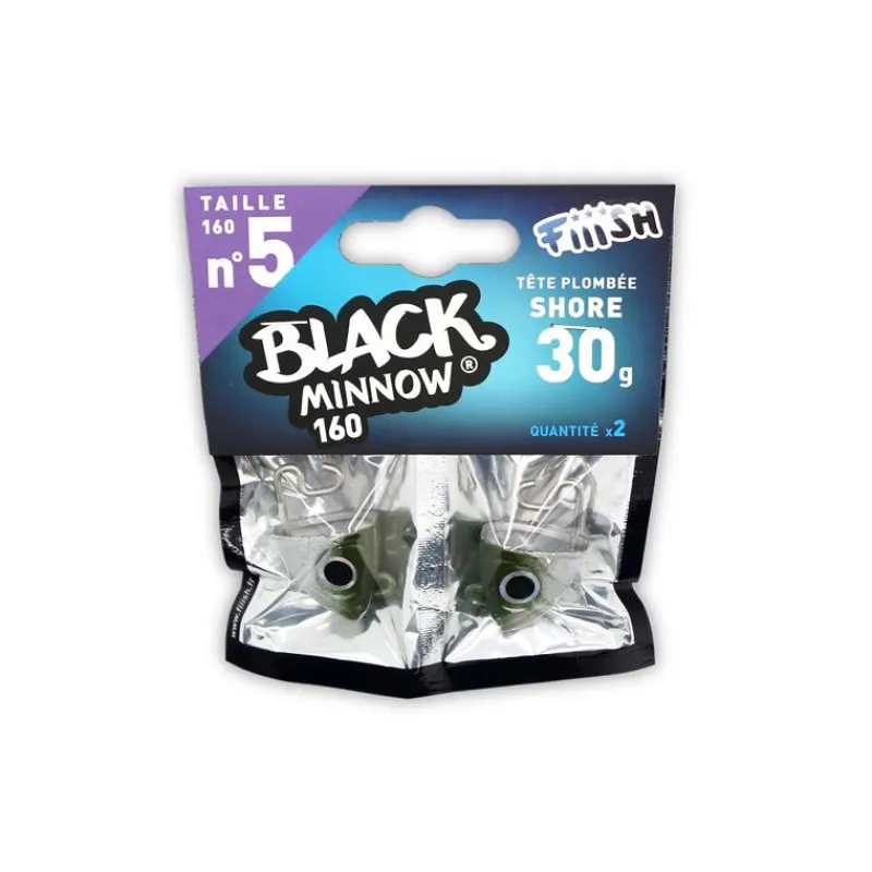Fiiish Tete Plombee Black Minnow Shore * Têtes Plombées|Têtes Plombées
