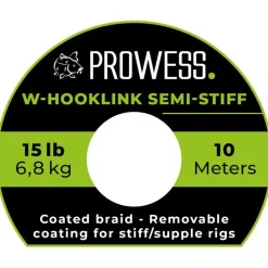 Prowess Tresse A Bas De Ligne W-Hooklink Semi-Stiff - 10M * Fils - Tresses Carpe
