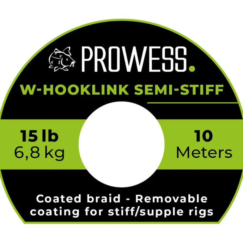 Prowess Tresse A Bas De Ligne W-Hooklink Semi-Stiff - 10M * Fils - Tresses Carpe