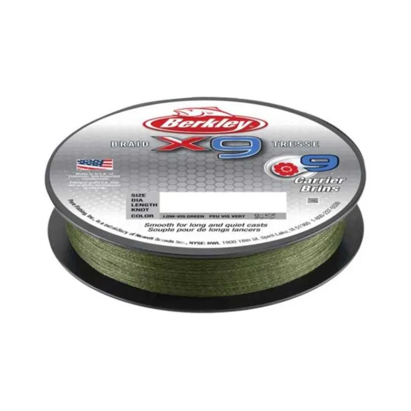 Berkley Tresse X9 Braid Low Vis Vert - 2000M * Fils - Tresses Silure|Fils - Tresses Carpe