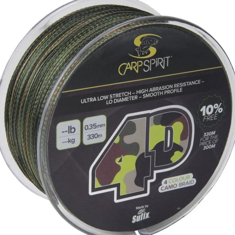 Carp Spirit Tresse 4-D Camo Braid * Fils - Tresses Carpe