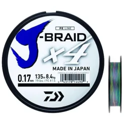 Daiwa Tresse J Braid X4b Multicolore - 150M * Fils - Tresses Silure|Fils - Tresses - Bdl Carnassier