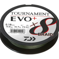 Daiwa Tresse Tournament 8 Braid Evo+ - Vert - 135M * Fils - Tresses - Bdl Carnassier