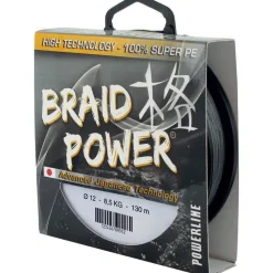Powerline Tresse Braid Power - Gris - 250M * Fils - Tresses Carpe|Fils - Tresses - Bdl Carnassier