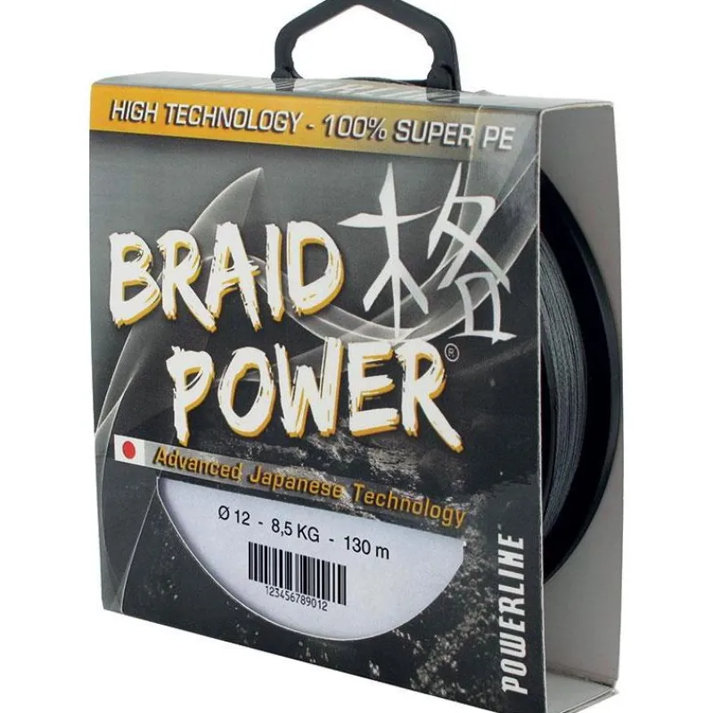 Powerline Tresse Braid Power - Gris - 250M * Fils - Tresses Carpe|Fils - Tresses - Bdl Carnassier