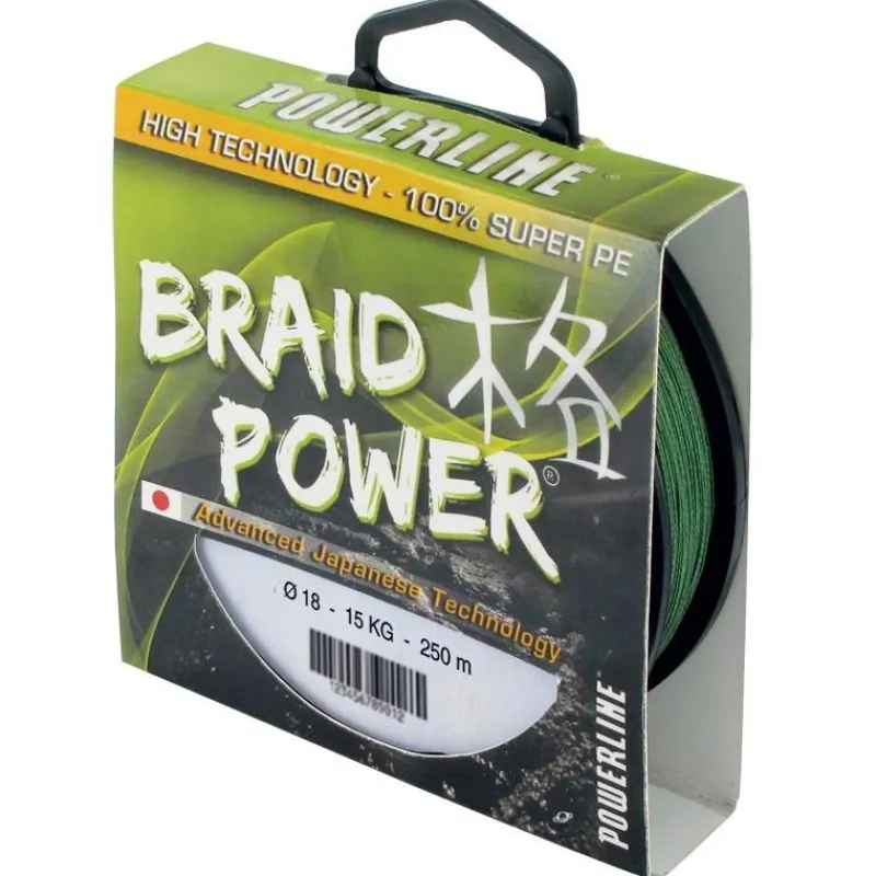 Powerline Tresse Braid Power - Vert - 250M * Fils - Tresses Carpe|Fils - Tresses - Bdl Carnassier