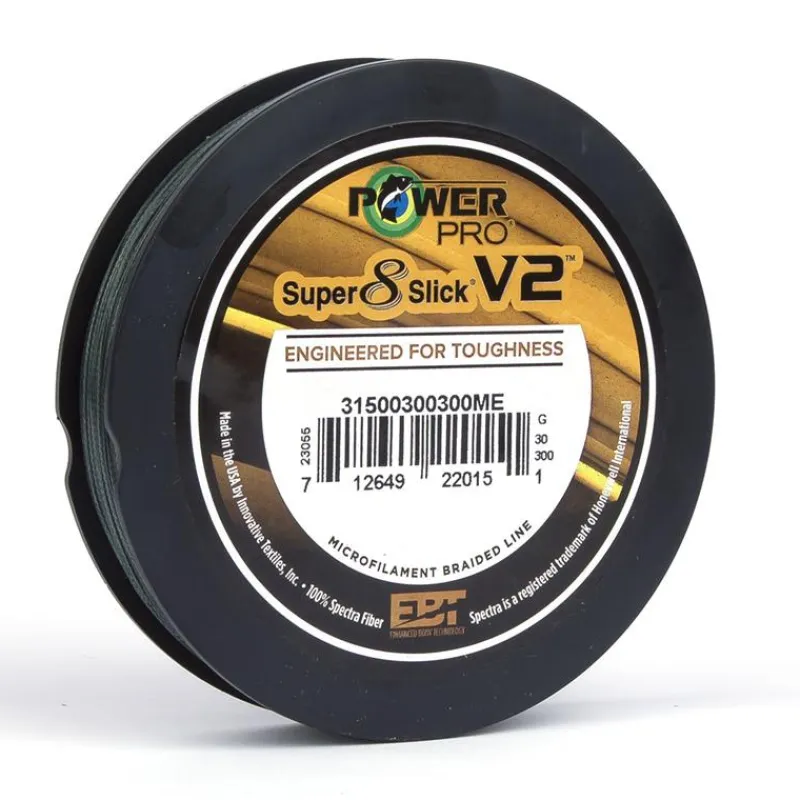 Power Pro Tresse Sup 8 Slick V2 - 275M - Moss Green * Fils - Tresses Carpe