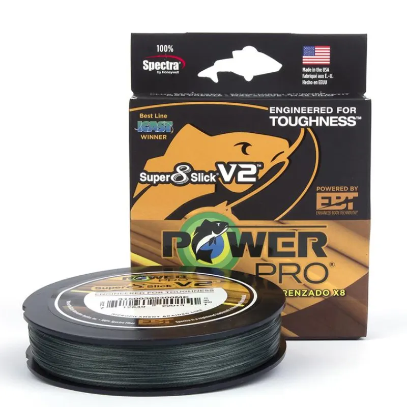 Power Pro Tresse Sup 8 Slick V2 - 275M - Moss Green * Fils - Tresses Carpe