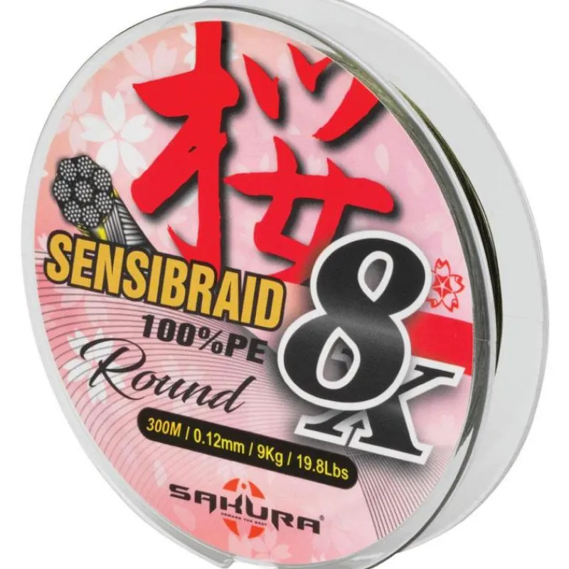 Sakura Tresse Sensibraid 8 Vert - 300M * Fils - Tresses Carpe|Fils - Tresses - Bdl Carnassier